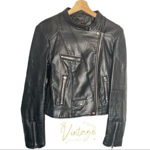 Zara Faux Leather Moto Jacket Size Large